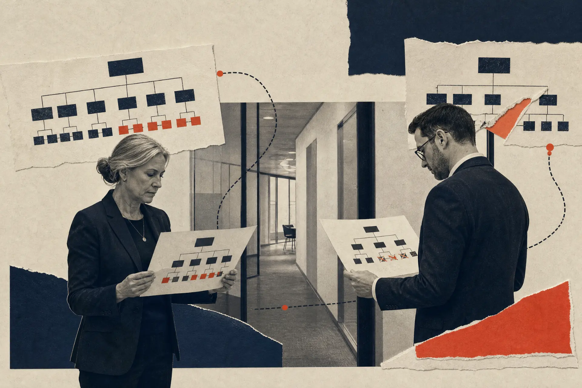 People and systems editorial report artwork