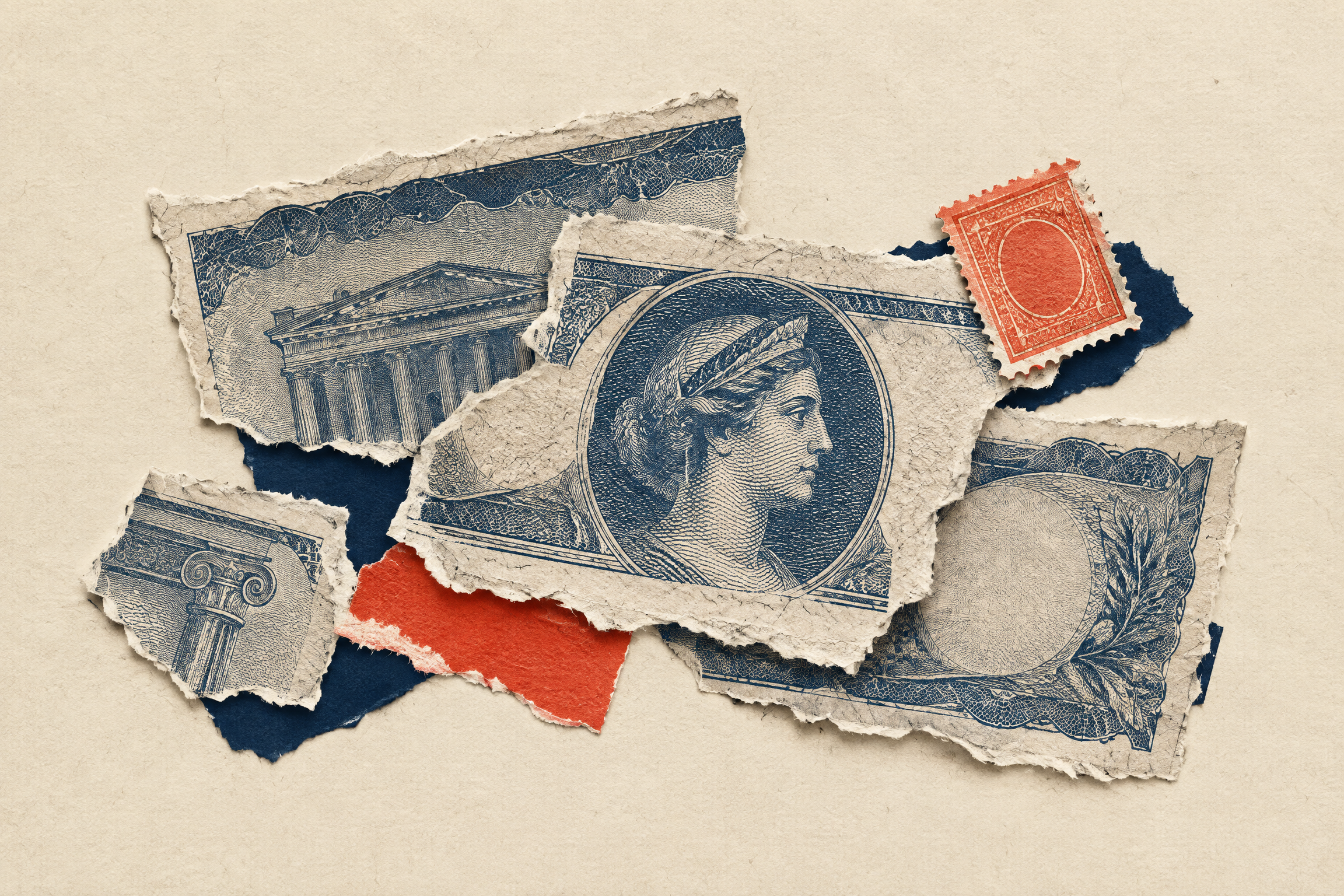 Torn banknote editorial report artwork