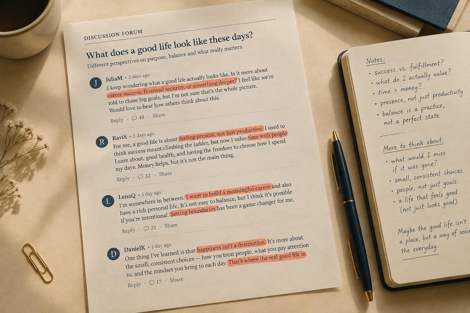 Research notes and printed discussions