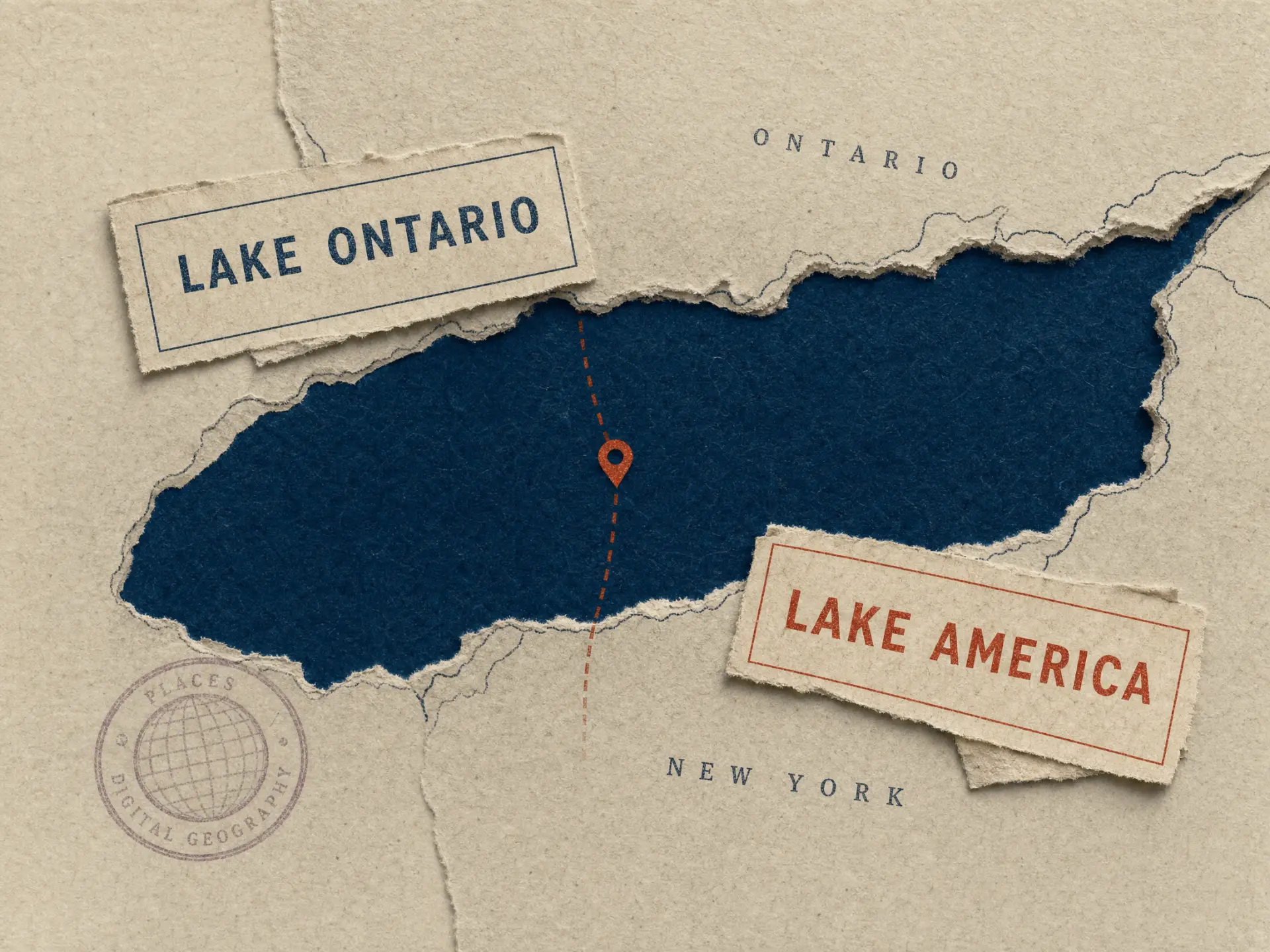 Lake map editorial report artwork